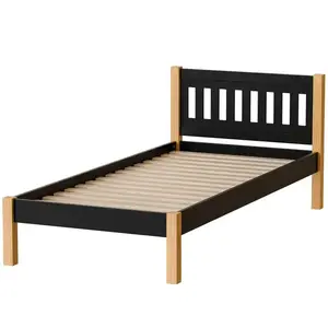 Ágy Gaja 90 Fekete/Tölgy Természetes kép