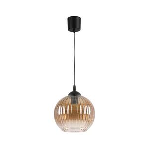 Brilagi - LED függőlámpa zsinóron R GLASS 1xE27/60W/230V átm. 18 cm fekete/füstbarna NSTK7482+TK6439A kép