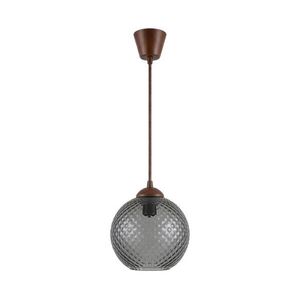 Brilagi - LED függeszték zsinóron R GLASS 1xE27/60W/230V Ø 18 cm barna/füstszürke NSTK7466+TK8611A kép
