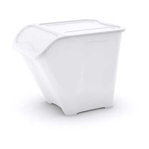 Fehér fedeles műanyag tárolódoboz 55x39x46 cm All In Box – KIS kép
