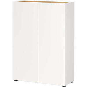 Fehér szekrény tölgyfa dekorral 74x105x33 cm Alviano – Germania kép