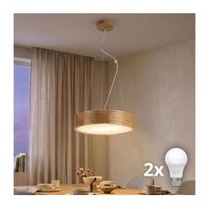 Brilagi - CARVALHO MODERN LED csillár kábelen 2xE27/60W/230V, tölgy, átmérő 37, 5 cm 8590828039389 kép