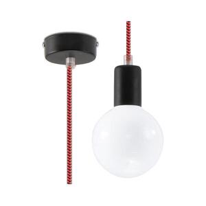 Csillár zsinóron EDISON 1xE27/60W/230V fekete/ piros SL.0158 kép