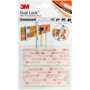 3M Dual-Lock™️ SJ3560 öntapadó, átlátszó tépőzár, 4x, 19 mm x 10 cm, buborékcsomagolásban kép