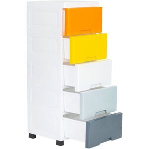 ModernHome PJJCBS0022-05B Fiókos polc görgőkön, 5 fiókkal, 84, 5 × 32, 5 × 31 cm kép