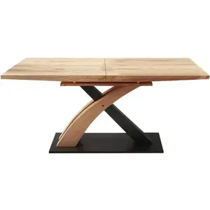 Asztal Sandor 3 160/220 Mdf/Acél – Tölgy Aranysárga/Fekete kép