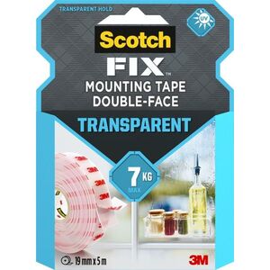 3M Scotch-FIX™ Átlátszó kétoldalas rögzítőszalag 4910C-1950-P, 19 mm × 5 m kép
