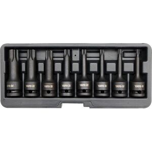 YATO 1/2" ütvecsavaros dugókulcs készlet, 8 darab, T30-T80 torx CrMo YT-1065 kép