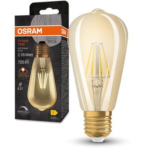 OSRAM Dimmelhető LED izzó, E27, 6, 5 W, VINTAGE 1906, meleg fehér kép
