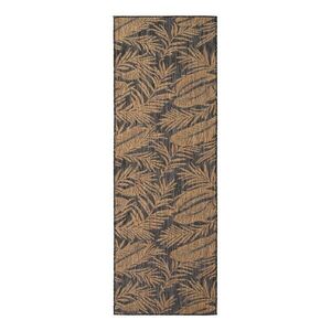 Fekete-barna kültéri-beltéri futószőnyeg 80x250 cm Mira 1451 – Ayyildiz Carpets kép