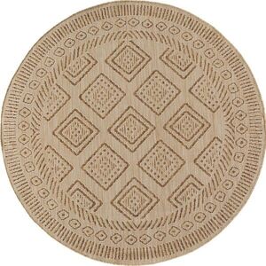 Bézs kerek kültéri-beltéri szőnyeg ø 80 cm Mira 1452 – Ayyildiz Carpets kép