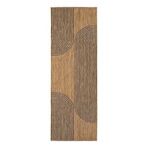Fekete-barna kültéri-beltéri futószőnyeg 80x250 cm Mira 1453 – Ayyildiz Carpets kép