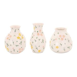 Krémszínű kőedény váza készlet 3 db-os (magasság 10 cm) Ditsy Floral – Sass & Belle kép