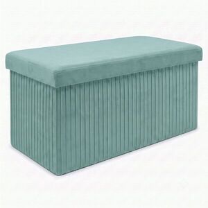 Összehajtható tárolós pad, bársony 76x38 cm, menta - MALAGA - Butopêa kép