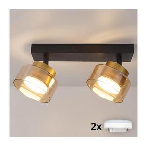 Brilagi - LED RGB dimmelhető spotlámpa AURA LUX 2xGX53/14W/230V Wi-Fi Tuya fekete/arany BG3450+2xIM1490 kép