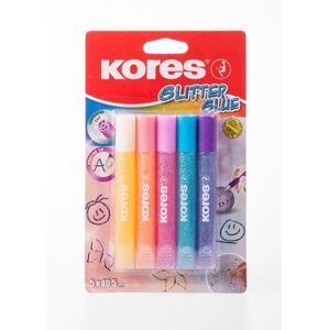 KORES Glitter glue 5× 10, 5 ml, pasztell kép