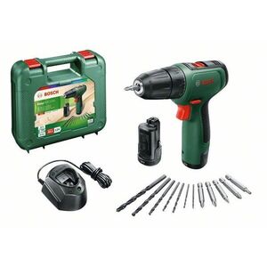 Bosch 06039D3007 EasyDrill 1200 akkus fúró-csavarozó + fúrószár- és bitkészlet + koffer (2 × 1, 5 Ah) kép