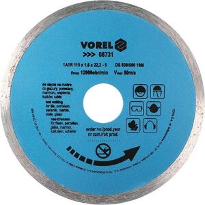 Vorel gyémánt korong 115 x 22, 2 x 1, 6 mm tömör kép