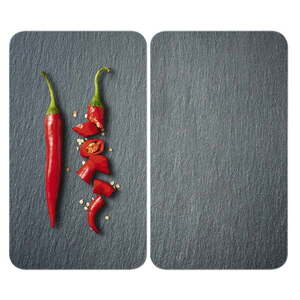 Edzett üveg tűzhely fedőlap szett 2 db-os 30x52 cm Cayenne – Wenko kép