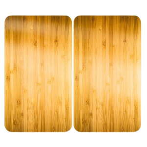 Edzett üveg tűzhely fedőlap szett 2 db-os 52x30 cm Wooden – Maximex kép