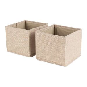 Bézs textil tárolódoboz szett 2 db-os 14x12x12 cm Sandy – Compactor kép
