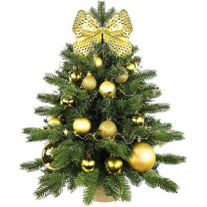 LAALU karácsonyfa LED fényekkel díszítve - Aranykarácsony II, 34 dísz, 60 cm kép
