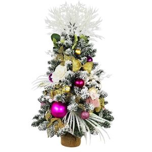 LAALU LED fényekkel díszített karácsonyfa - Rózsaszín varázslat, 37 dísz, 60 cm kép