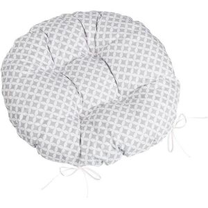 BELLATEX Ülőpárna ADÉLA, 62\905 kerek steppelt átmérő 40 cm, káró minta, szürke-fehér kép