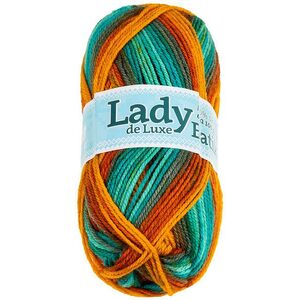 BELLATEX fonal Lady de Luxe BATIK 100 g - 608 narancssárga, zöld, barna kép