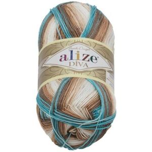 DIVA batik 100 g - 4603 fehér, bézs, türkizkék kép