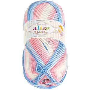 Bellatex Baby Best Batik 100 g - 7935 fehér, rózsaszín, kék kép