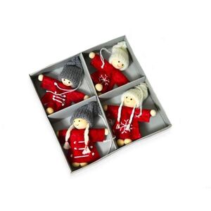 LAALU Karácsonyi dísz - figura kabátban, 8 cm, 4 db kép