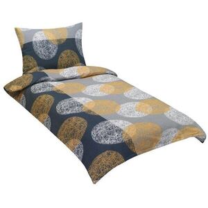Bellatex, krepp 80/865 szürke-narancssárga gömbök 140×200, 70×90 kép