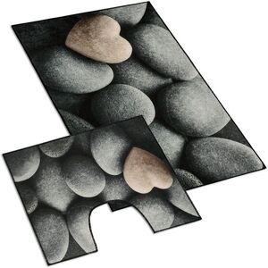 Bellatex 3D készlet - 60 × 100, 60 × 50 cm WC - sötét kövek kép