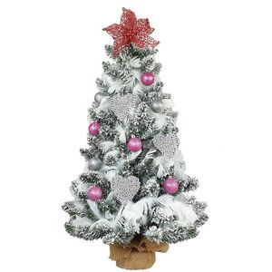 LAALU LED fényekkel díszített karácsonyfa - Gyöngyszív, 32 dísz, 60 cm kép