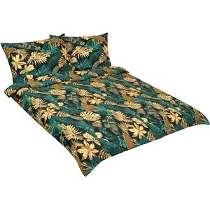 BELLATEX vászon pamut F 90 cm/692 monstera zöld, 1 darab 200×200 cm, 2 darab 70×90 cm kép