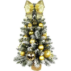 LAALU LED fényekkel díszített karácsonyfa - Aranykarácsony, 34 dísz, 60 cm kép