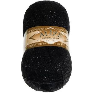 BELLATEX Angora Gold Simli fonal, 100 g - 60 fekete kép