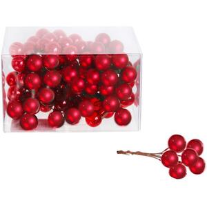 LAALU Karácsonyfadísz - gömb, piros, 4 cm átmérőjű, 120 darab kép