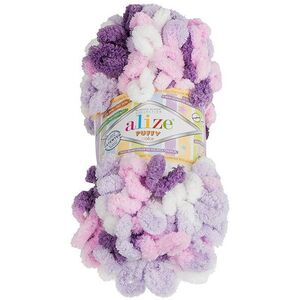 Bellatex fonal Puffy color 100 g - 6305 fehér, rózsaszín, lila kép