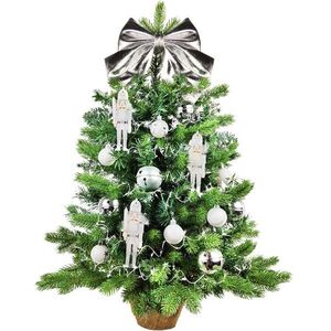 LAALU karácsonyfa LED fényekkel díszítve - Ezüst katona, 32 dísz, 60 cm kép