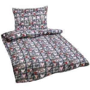 Bellatex krepp - 140 × 200, 70 × 90 cm - piros szívecske kép