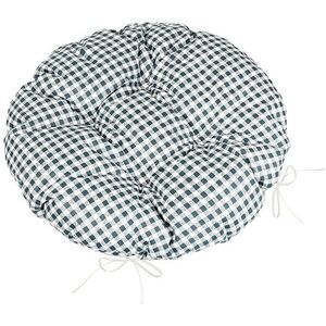 BELLATEX Ülőpárna BERTA, 62\610 kerek steppelt átmérője 40 cm, kockás, szürke kép