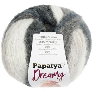 Bellatex fonal Papatya Dreamy 100 g - 09 fehér, fekete, szürke kép