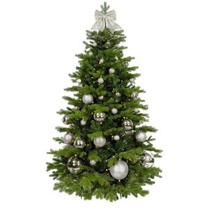 LAALU karácsonyfa feldíszítve - Ezüst karácsony II, 85 dísz, 270 cm kép