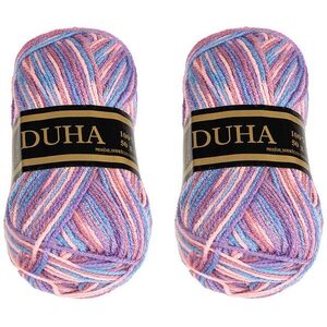 Bellatex Duha 50 g szett 2 db - 008 rózsaszín, lila, kék kép