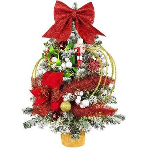 LAALU LED fényekkel díszített karácsonyfa - Vörös Diótörő, 34 dísz, 60 cm kép