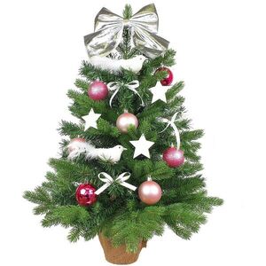 Díszített fa PINK CIRCLE 60 cm, 35 díszítéssel és dekorációval LED VILÁGÍTÁSSAL kép