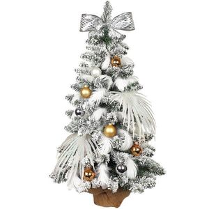 Díszített fa POLAR GOLD 60 cm, 41 dísz és dekoráció 41 díszítéssel és dekorációval LED VILÁGÍTÁSSAL kép