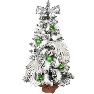 Díszített fa POLÁRZÖLD 60 cm, 35 díszítéssel és dekorációval LED VILÁGÍTÁSSAL kép